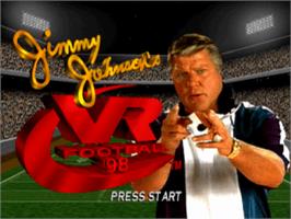 Title screen of Jimmy Johnson's VR Football '98 on the Sony Playstation.