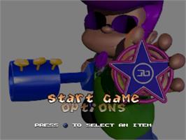 Title screen of Johnny Bazookatone on the Sony Playstation.