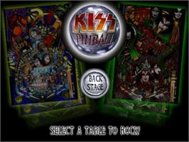 Title screen of Kiss Pinball on the Sony Playstation.