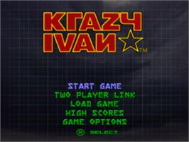 Title screen of Krazy Ivan on the Sony Playstation.