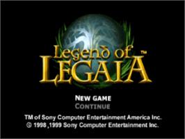 Title screen of Legend of Legaia on the Sony Playstation.