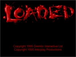 Title screen of Loaded on the Sony Playstation.