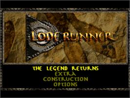 Title screen of Lode Runner: The Legend Returns on the Sony Playstation.