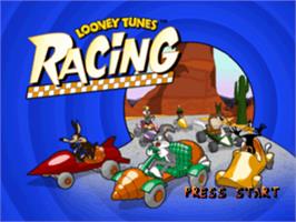 Title screen of Looney Tunes Racing on the Sony Playstation.