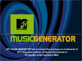 Title screen of MTV: Music Generator on the Sony Playstation.