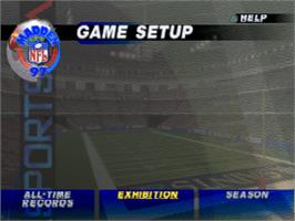 Title screen of Madden NFL 97 on the Sony Playstation.