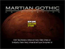 Title screen of Martian Gothic: Unification on the Sony Playstation.
