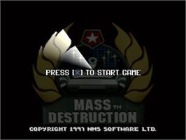 Title screen of Mass Destruction on the Sony Playstation.