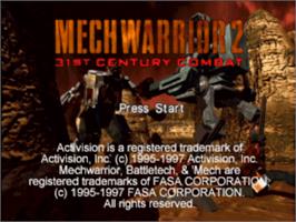 Title screen of MechWarrior 2: 31st Century Combat on the Sony Playstation.