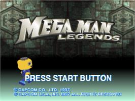 Title screen of Mega Man Legends on the Sony Playstation.