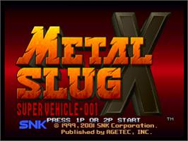 Title screen of Metal Slug X: Super Vehicle - 001 on the Sony Playstation.