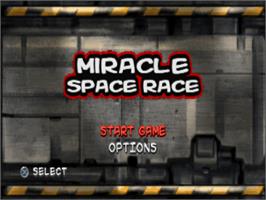 Title screen of Miracle Space Race on the Sony Playstation.