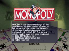 Title screen of Monopoly on the Sony Playstation.