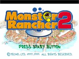 Title screen of Monster Rancher 2 on the Sony Playstation.