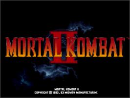 Title screen of Mortal Kombat II on the Sony Playstation.