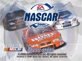 Title screen of NASCAR 2001 on the Sony Playstation.