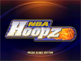 Title screen of NBA Hoopz on the Sony Playstation.