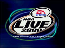 Title screen of NBA Live 2000 on the Sony Playstation.
