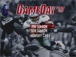 Title screen of NFL GameDay '97 on the Sony Playstation.