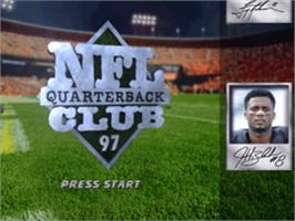 Title screen of NFL Quarterback Club 97 on the Sony Playstation.