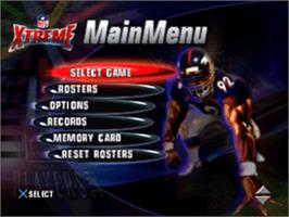 Title screen of NFL Xtreme on the Sony Playstation.