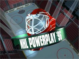 Title screen of NHL Powerplay '96 on the Sony Playstation.