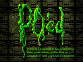 Title screen of PO'ed on the Sony Playstation.