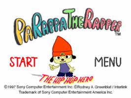 Title screen of PaRappa the Rapper on the Sony Playstation.
