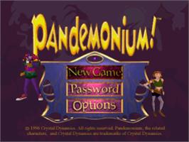 Title screen of Pandemonium! on the Sony Playstation.