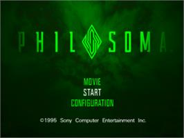 Title screen of Philosoma on the Sony Playstation.