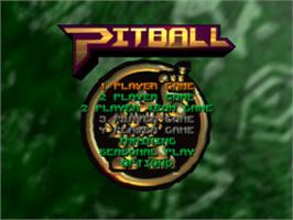 Title screen of Pitball on the Sony Playstation.