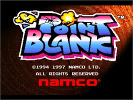 Title screen of Point Blank on the Sony Playstation.