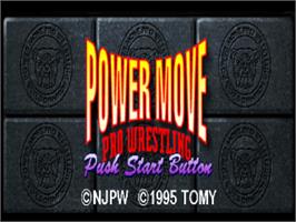 Title screen of Power Move Pro Wrestling on the Sony Playstation.
