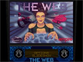 Title screen of Pro Pinball: The Web on the Sony Playstation.