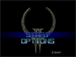 Title screen of Quake II on the Sony Playstation.