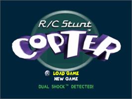 Title screen of R/C Stunt Copter on the Sony Playstation.