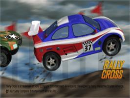 Title screen of Rally Cross on the Sony Playstation.