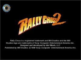 Title screen of Rally Cross 2 on the Sony Playstation.