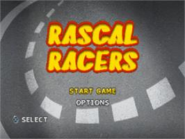 Title screen of Rascal Racers on the Sony Playstation.