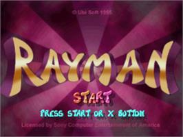 Title screen of Rayman on the Sony Playstation.