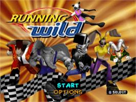 Title screen of Running Wild on the Sony Playstation.