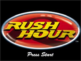 Title screen of Rush Hour on the Sony Playstation.