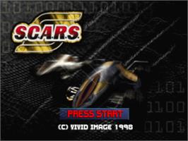 Title screen of S.C.A.R.S. (Super Computer Animal Racing Simulation) on the Sony Playstation.