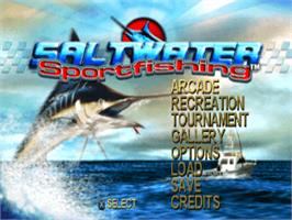 Title screen of Saltwater Sportfishing on the Sony Playstation.