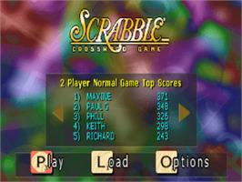 Title screen of Scrabble on the Sony Playstation.