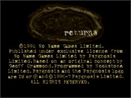 Title screen of Sentinel Returns on the Sony Playstation.