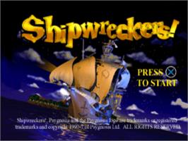 Title screen of Shipwreckers! on the Sony Playstation.