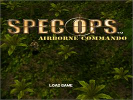 Title screen of Spec Ops: Airborne Commando on the Sony Playstation.