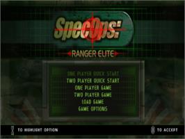 Title screen of Spec Ops: Ranger Elite on the Sony Playstation.