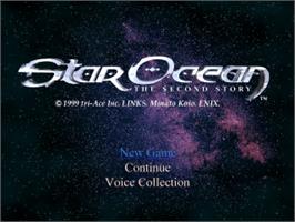 Title screen of Star Ocean: The Second Story on the Sony Playstation.
